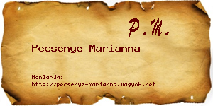 Pecsenye Marianna névjegykártya
